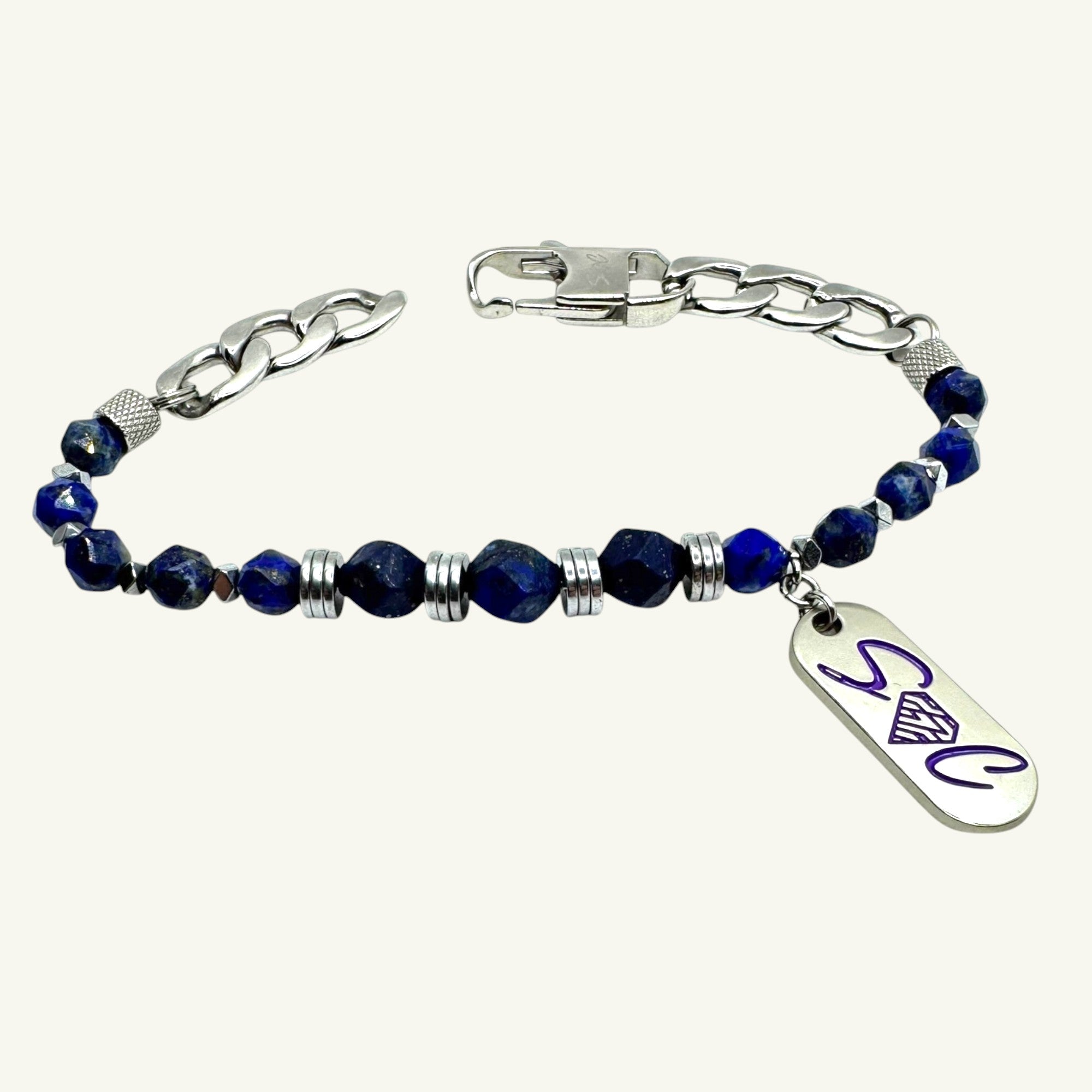 Bracciale lapislazzuli sfaccettato 8x8 Sharifa Crystals